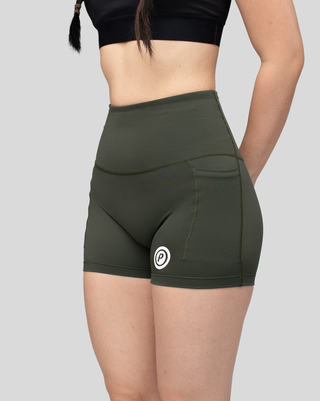Purpose WOMEN Hybrid Short Tights 4-Inch (Moss Green)