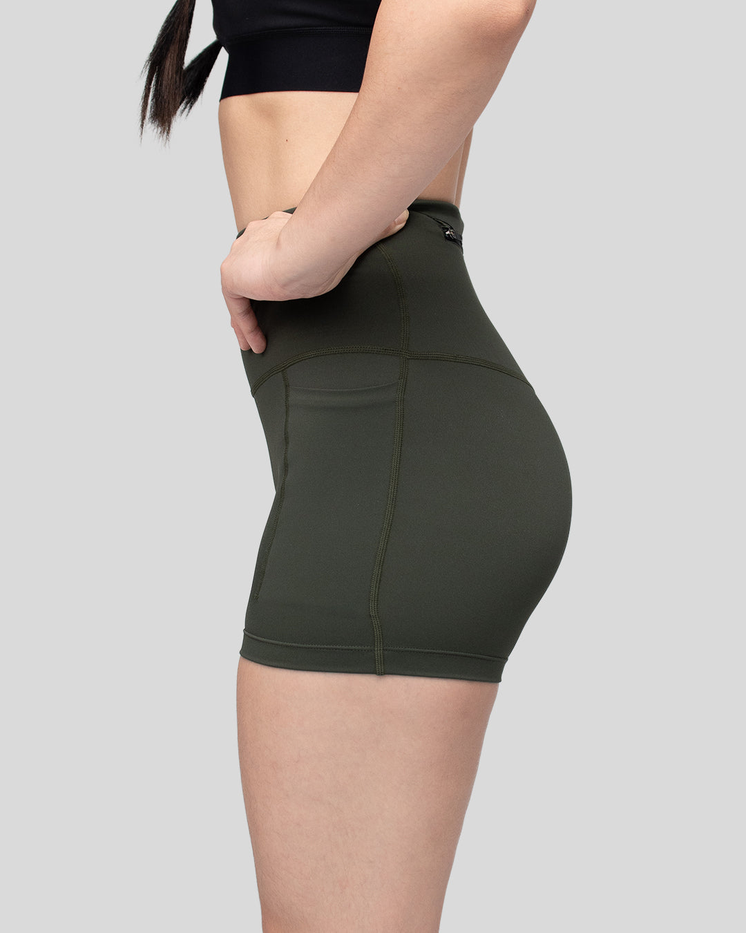 Purpose WOMEN Hybrid Short Tights 4-Inch (Moss Green)