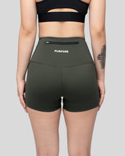 Purpose WOMEN Hybrid Short Tights 4-Inch (Moss Green)
