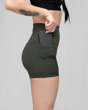 Purpose WOMEN Hybrid Short Tights 4-Inch (Moss Green)