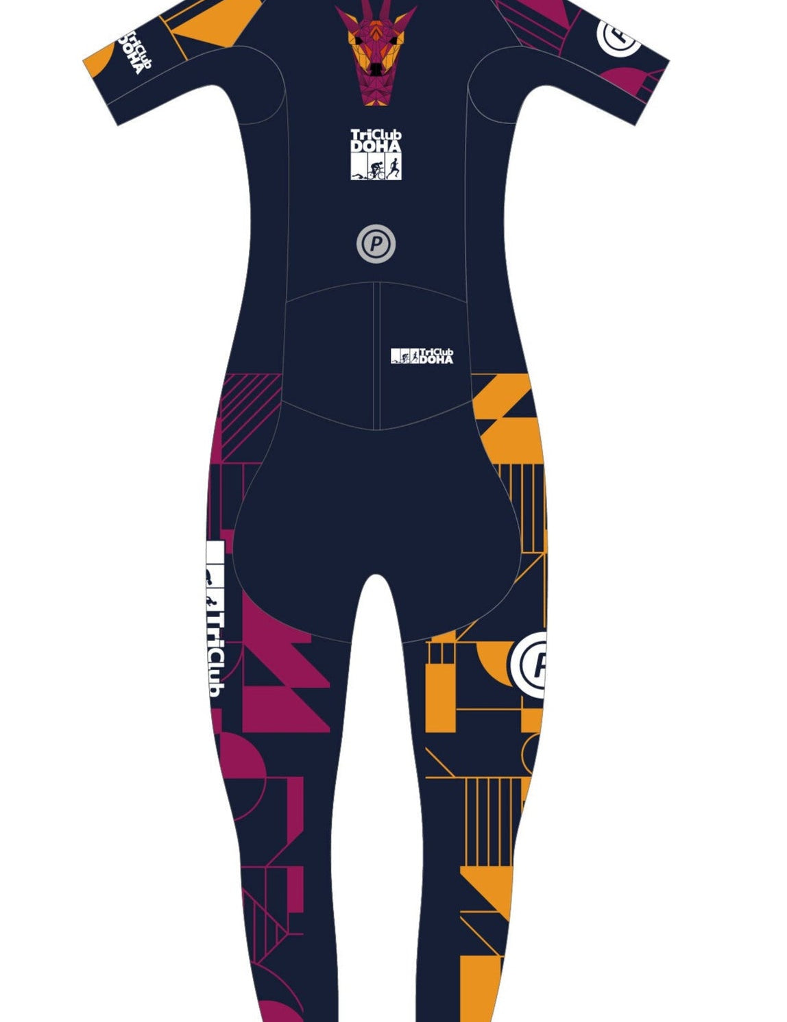 TriClub Doha WOMEN FULL LENGTH SHORT SLEEVE TRI SUIT - Purpose Performance Wear