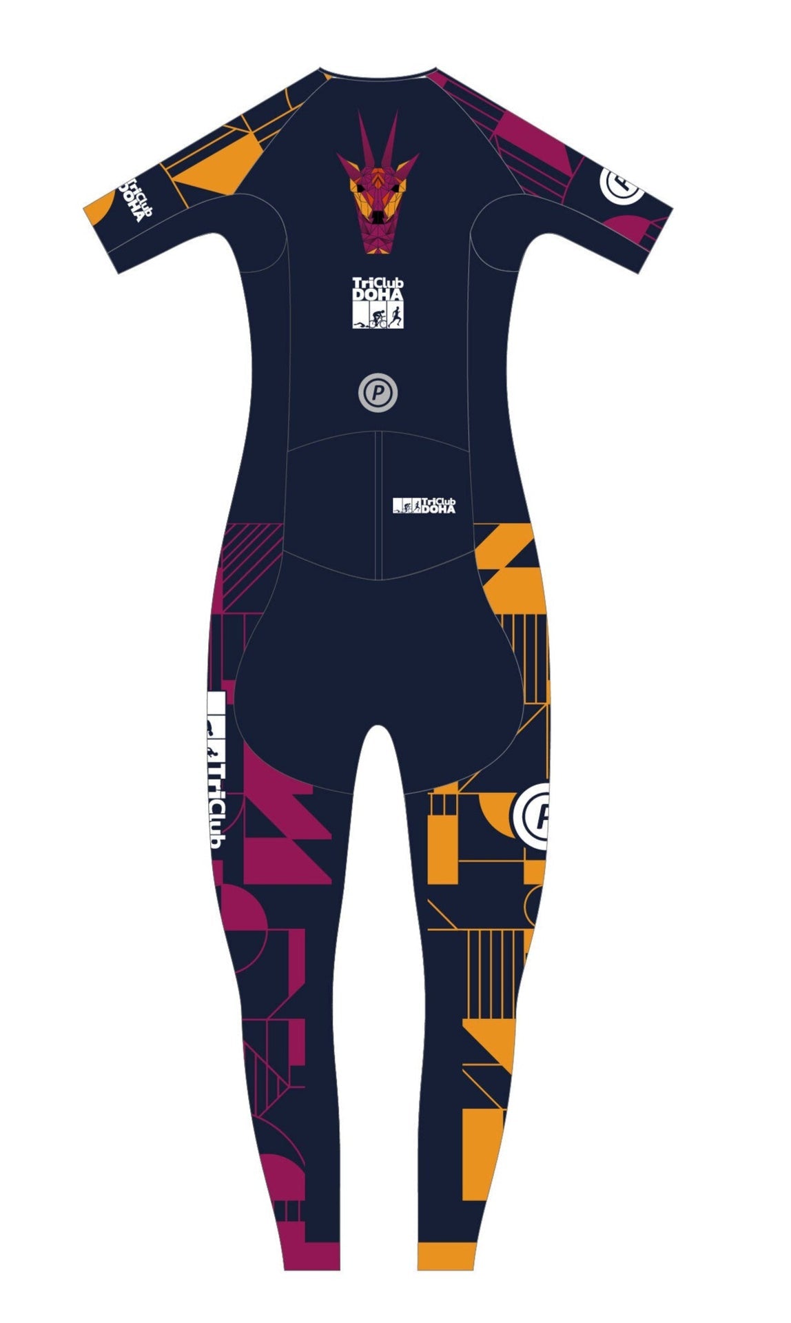 TriClub Doha WOMEN FULL LENGTH SHORT SLEEVE TRI SUIT - Purpose Performance Wear