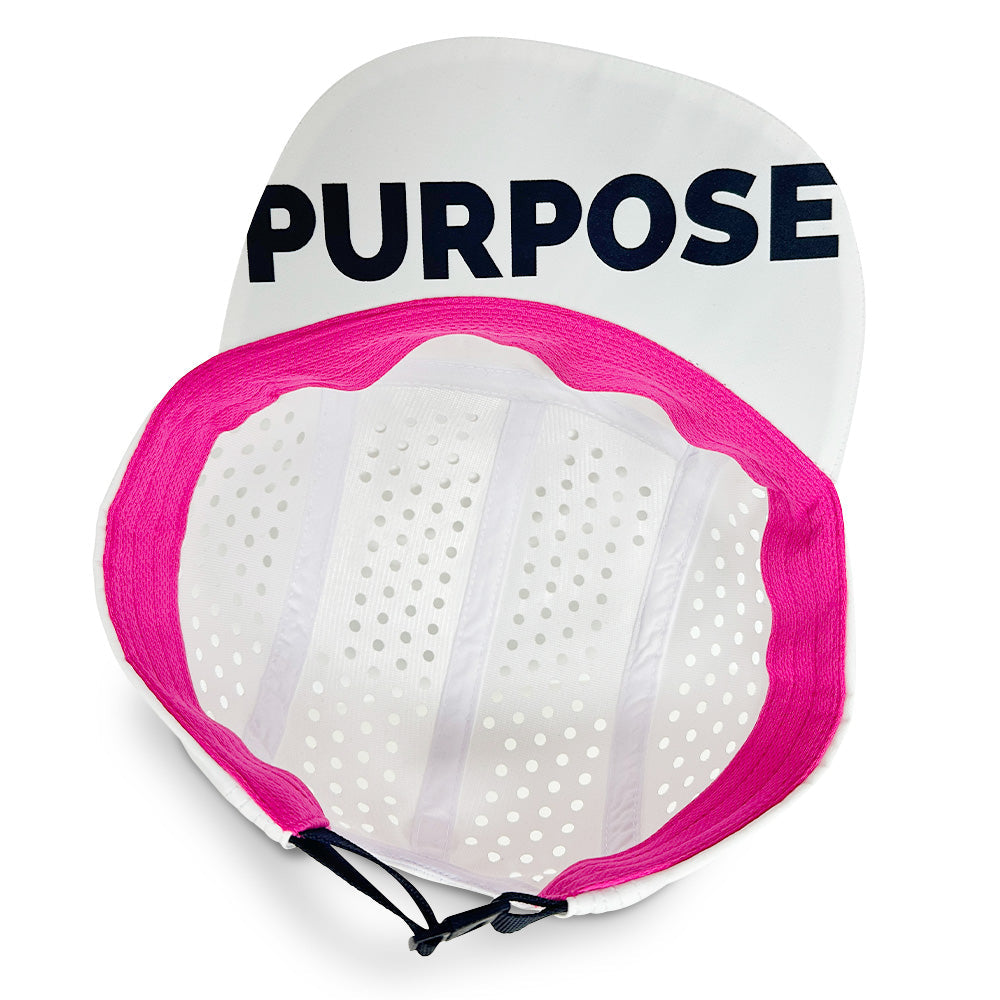 White 5-Panel Camper Cycling and Running Cap